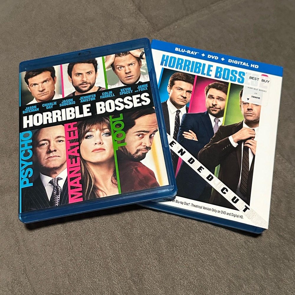 Horrible Bosses and Horrible Bosses 2 on blu ray